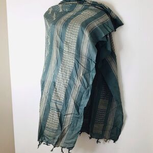 Teal Striped Women's Scarf & Wrap